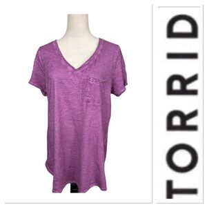 Torrid purple classic fit short sleeve top size 0-large-12